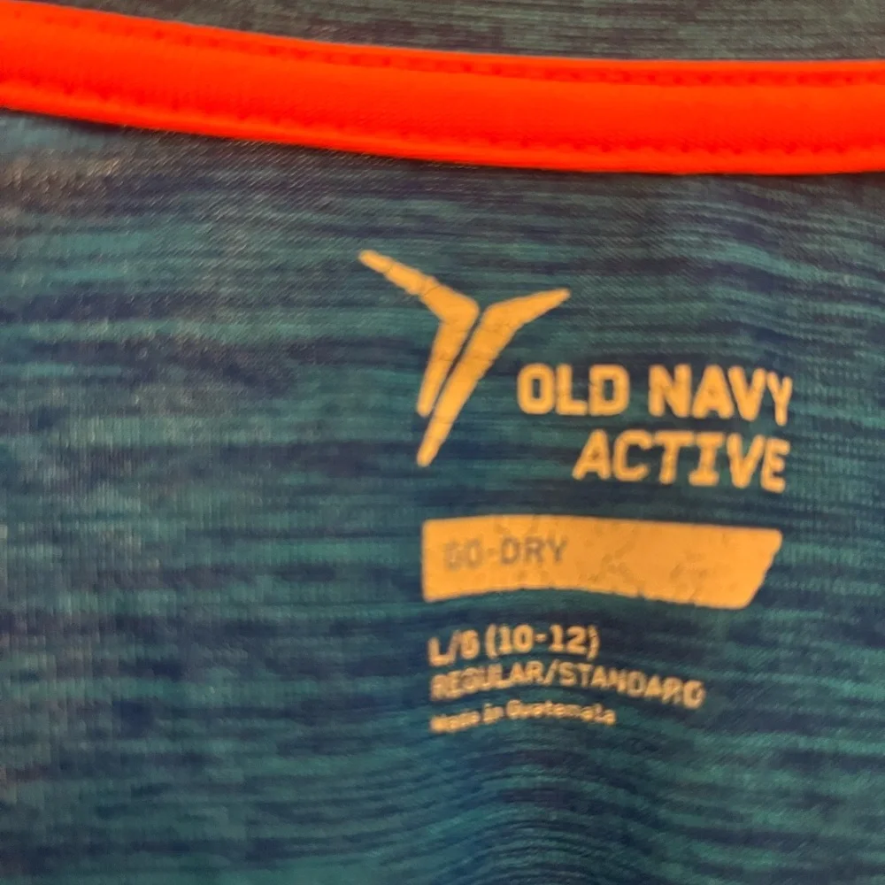 Old Navy Boys Active Long Sleeve T-Shirt Size L 10-12 Blue